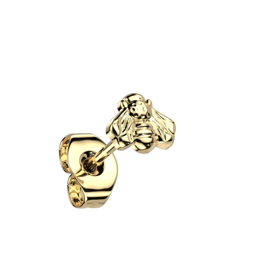 Titan Ohrstecker Biene Gold Silber - Image 2