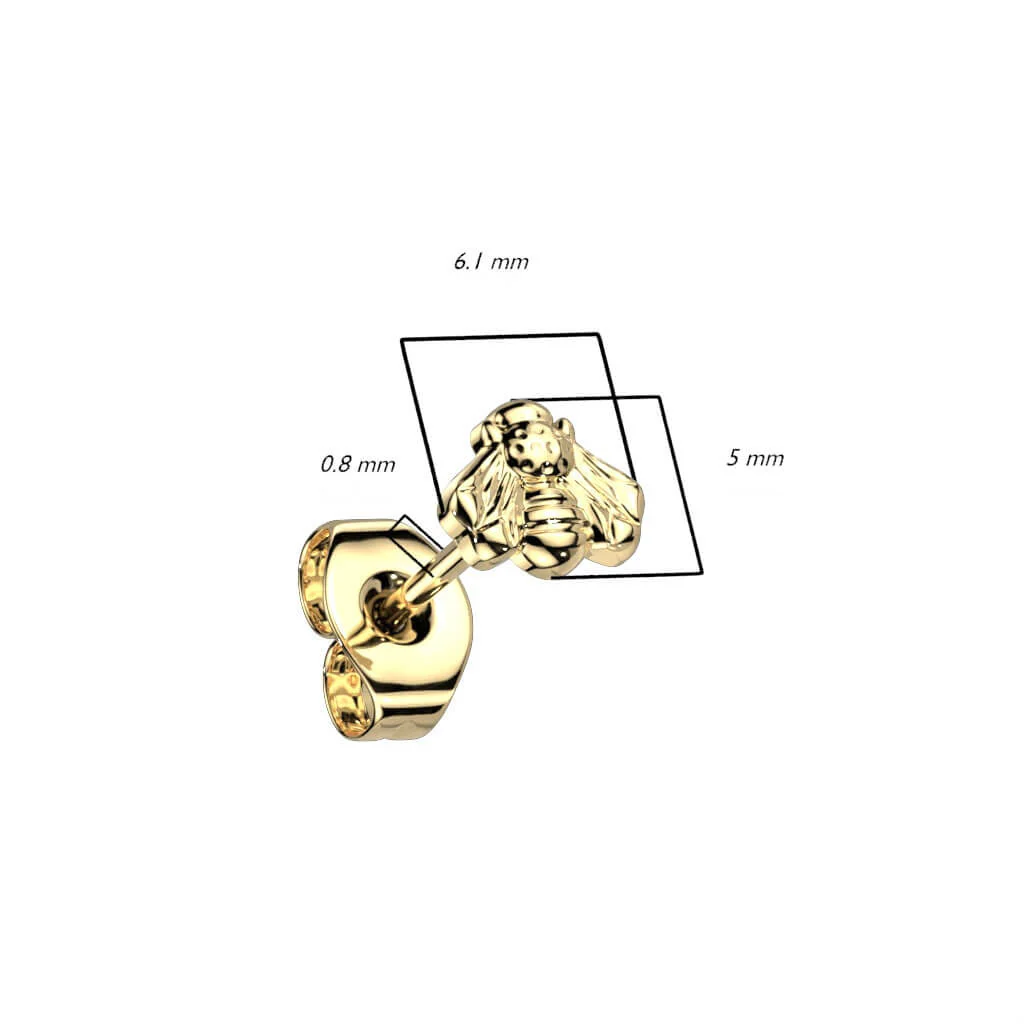 Titan Ohrstecker Biene Gold Silber - Image 4