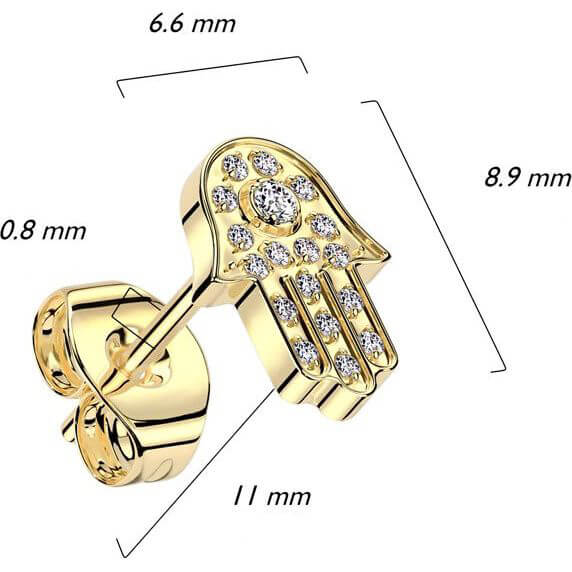 Titan Hamsa Pavefassung Zirkonia Push-In - Image 4