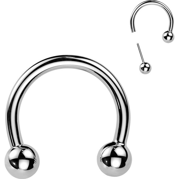 Titan Hufeisen Piercing eine feste Kugel Push-In - Image 4