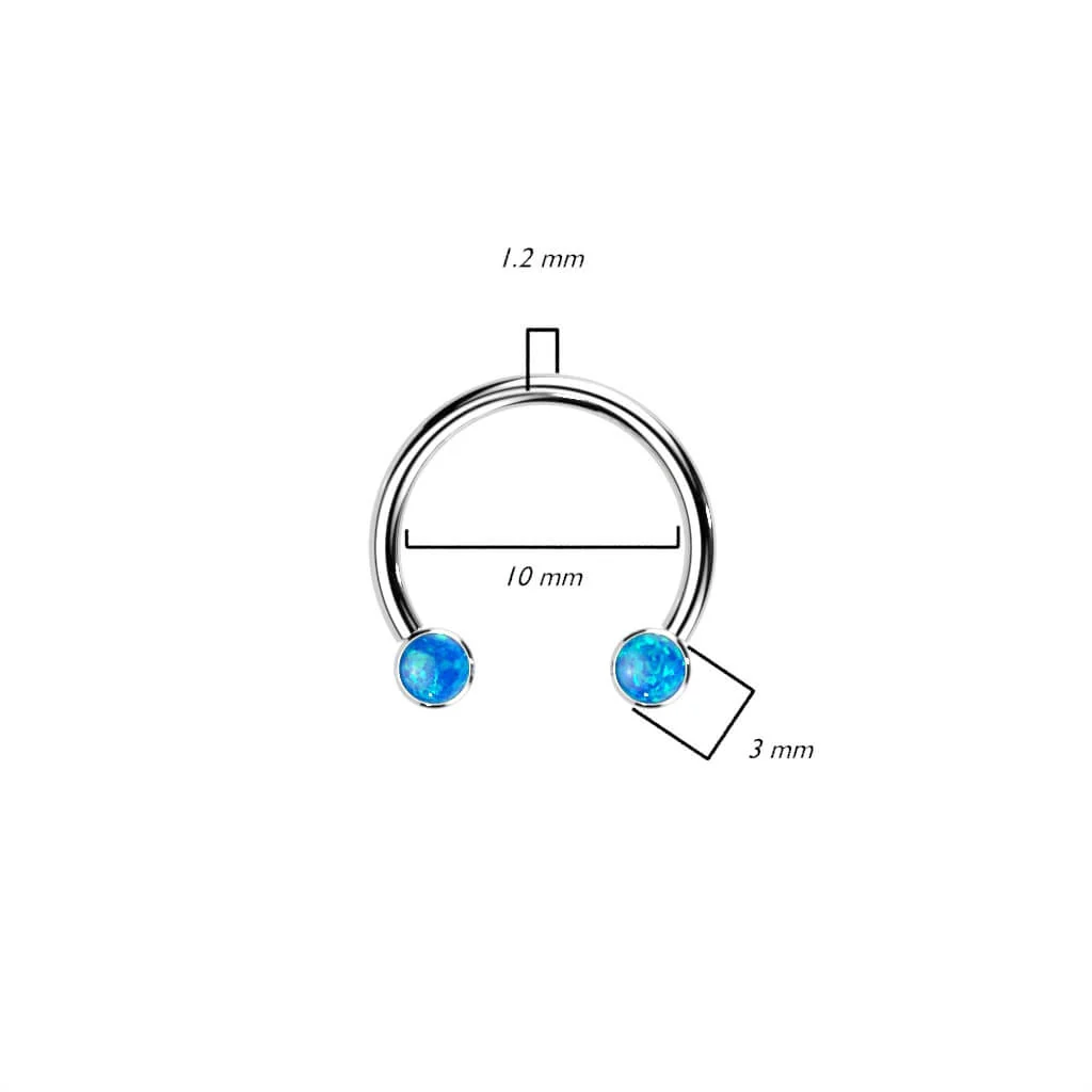 Titan Hufeisen Piercing Opal Push-In - Image 6