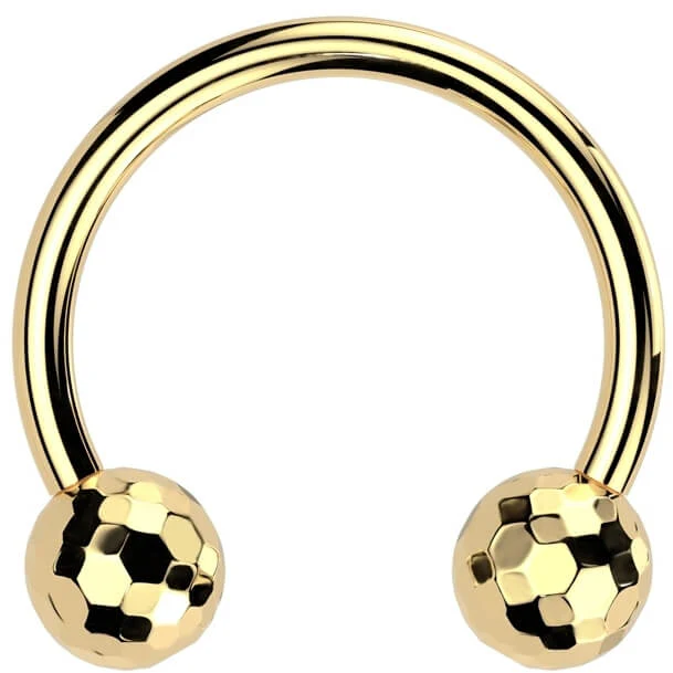 Titan Hufeisen Piercing Multi-Facetten Kugel Push-In - Image 2