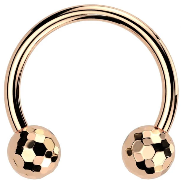 Titan Hufeisen Piercing Multi-Facetten Kugel Push-In - Image 4