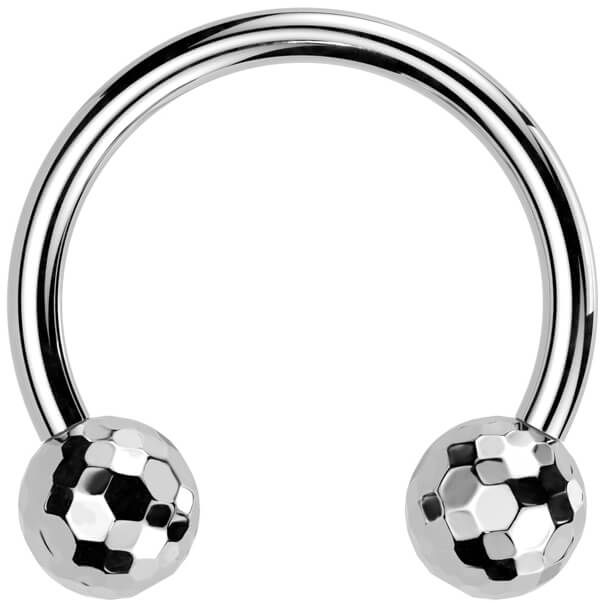 Titan Hufeisen Piercing Multi-Facetten Kugel Push-In - Image 5