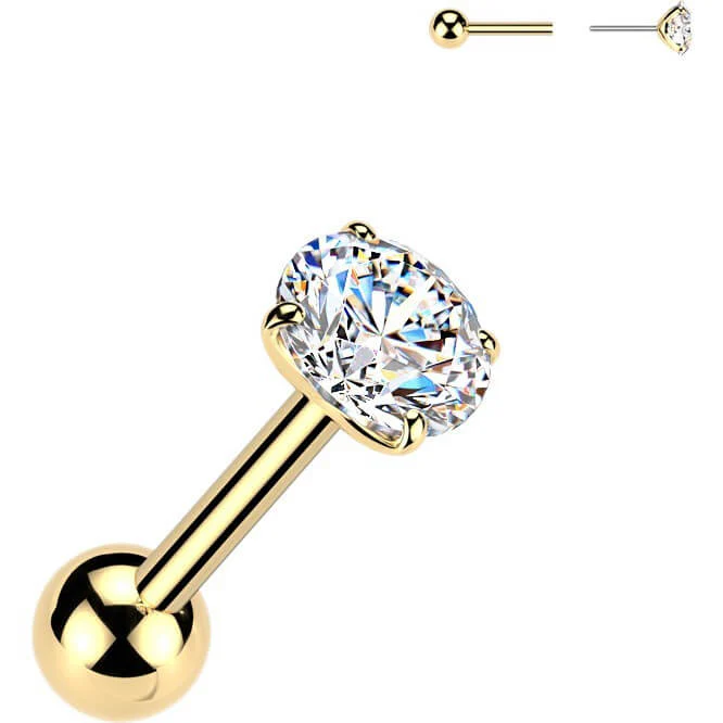 Titan Barbell Zirkonia Krappenfassung Silber Push-In - Image 7