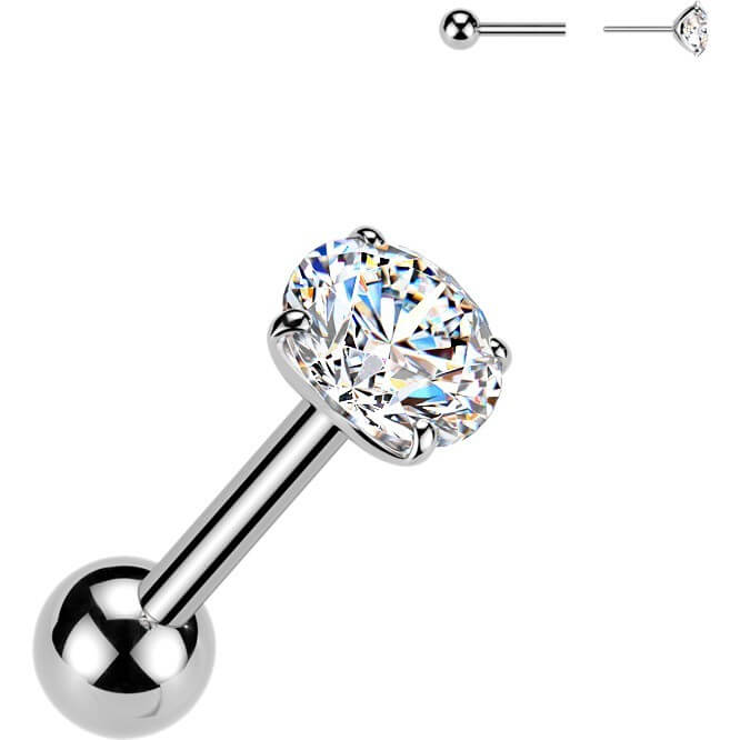 Titan Barbell Zirkonia Krappenfassung Silber Push-In - Image 8