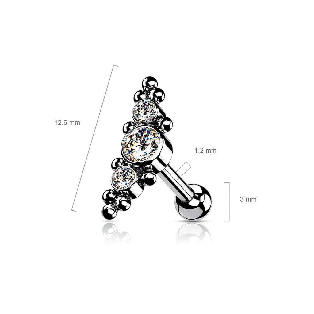 Titan Barbell 3 Zirkonia Silber Push-In - Image 3