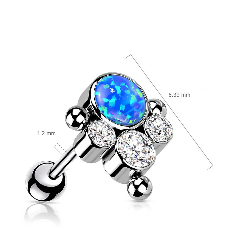 Titan Barbell Zirkonia Opal Silber Push-In - Image 7