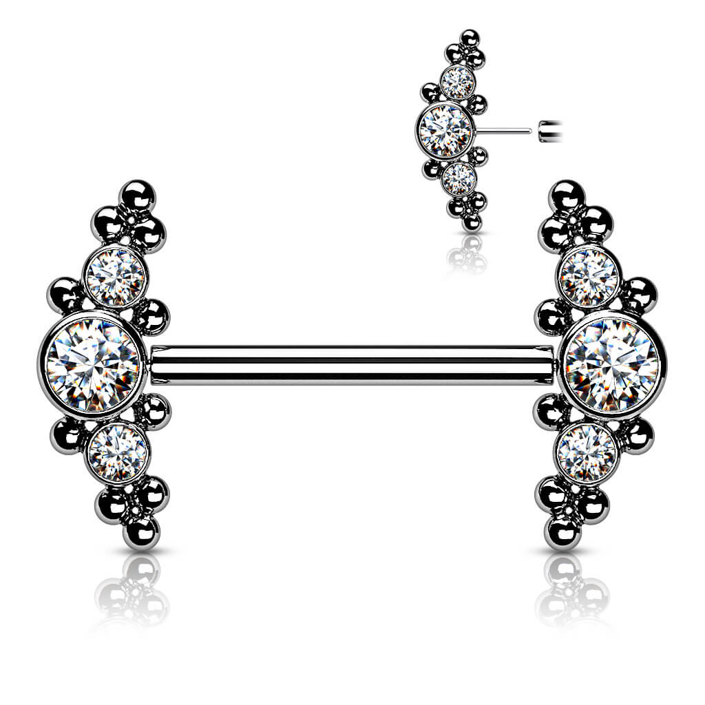 Titan Nippelpiercing Zirkonia Push-In - Image 4