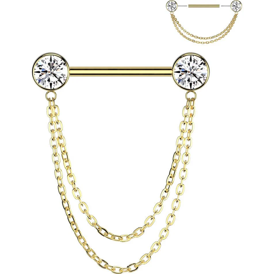 Titan Nippelpiercing Kugel Zirkonia Anhänger Push-In - Image 5