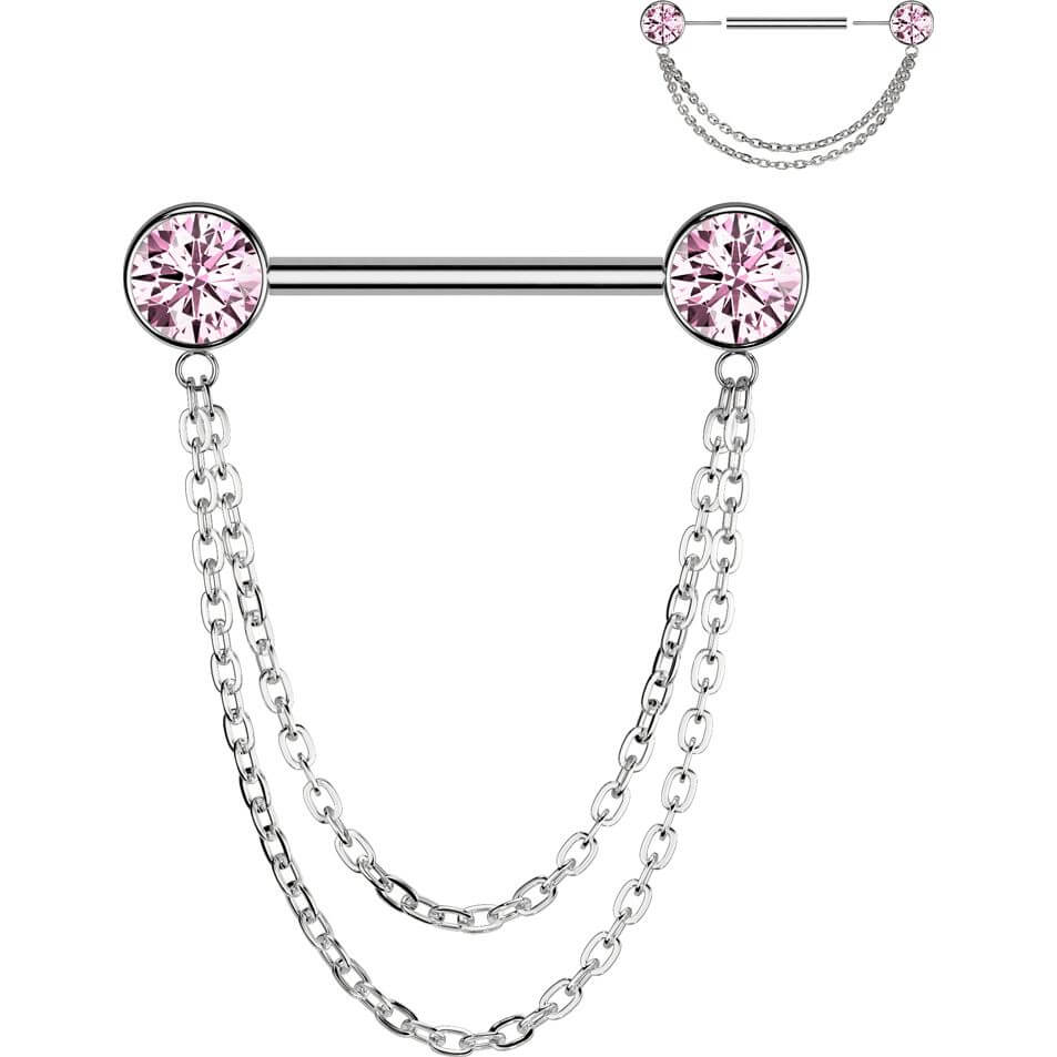 Titan Nippelpiercing Kugel Zirkonia Anhänger Push-In - Image 7