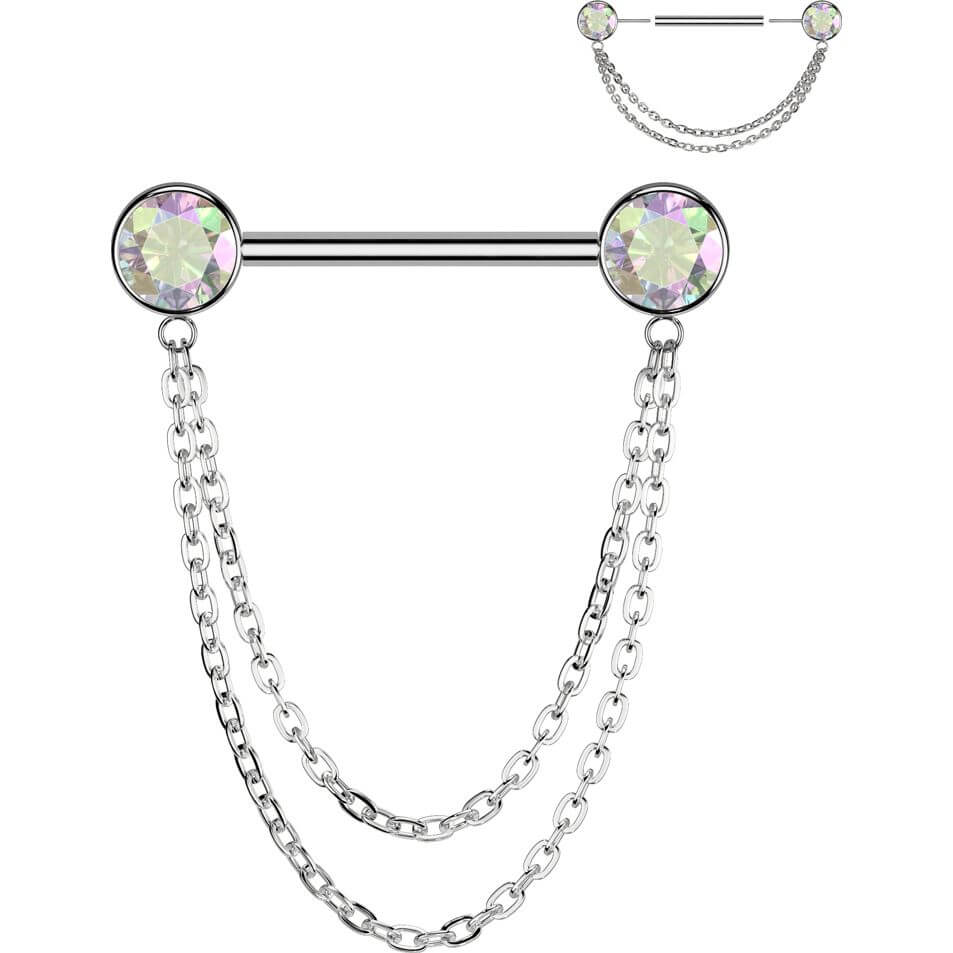 Titan Nippelpiercing Kugel Zirkonia Anhänger Push-In - Image 8