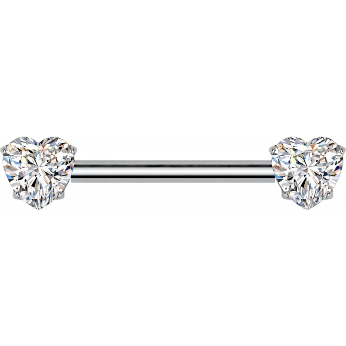 Titan Nippelpiercing Herz Zirkonia Push-In