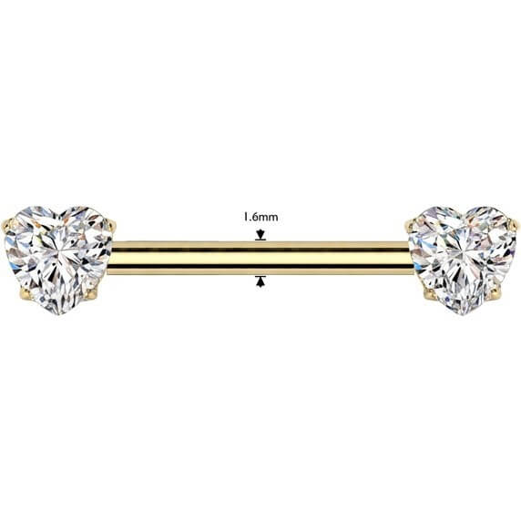 Titan Nippelpiercing Herz Zirkonia Push-In - Image 2