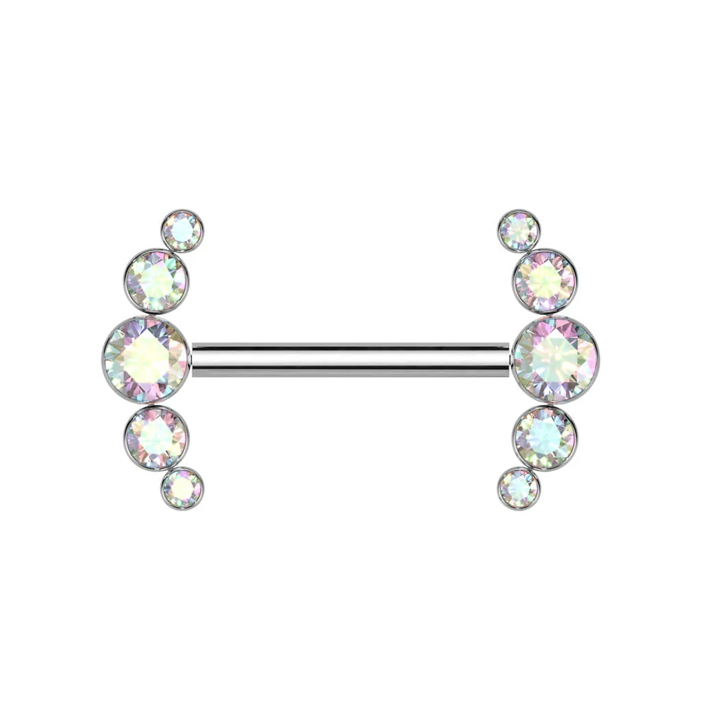 Titan Nippelpiercing 5 Zirkonia Push-In - Image 2