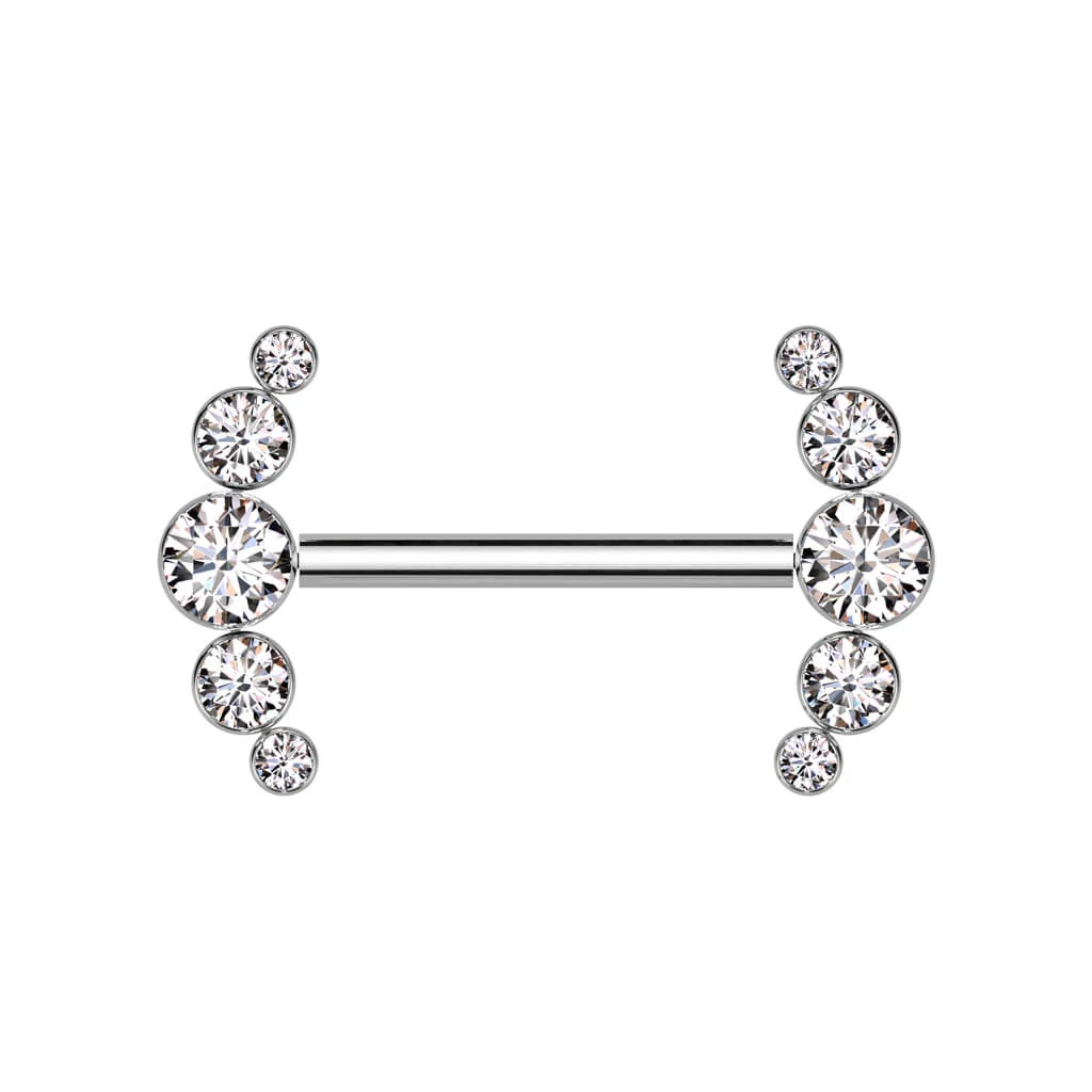 Titan Nippelpiercing 5 Zirkonia Push-In - Image 3