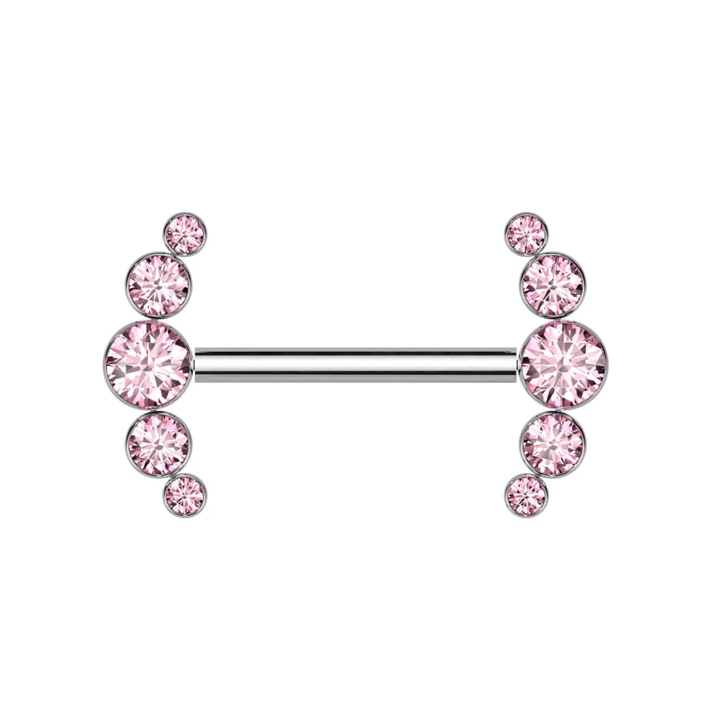 Titan Nippelpiercing 5 Zirkonia Push-In - Image 5