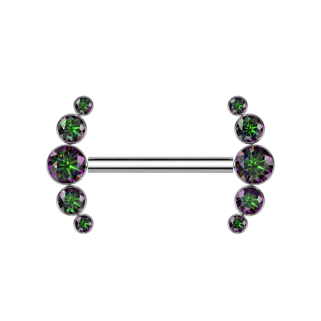 Titan Nippelpiercing 5 Zirkonia Push-In - Image 7