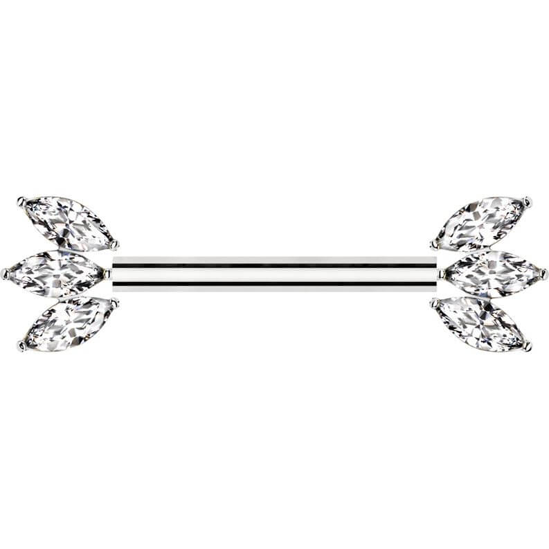 Titan Nippelpiercing Marquise Schliff Zirkonia Push-In - Image 4