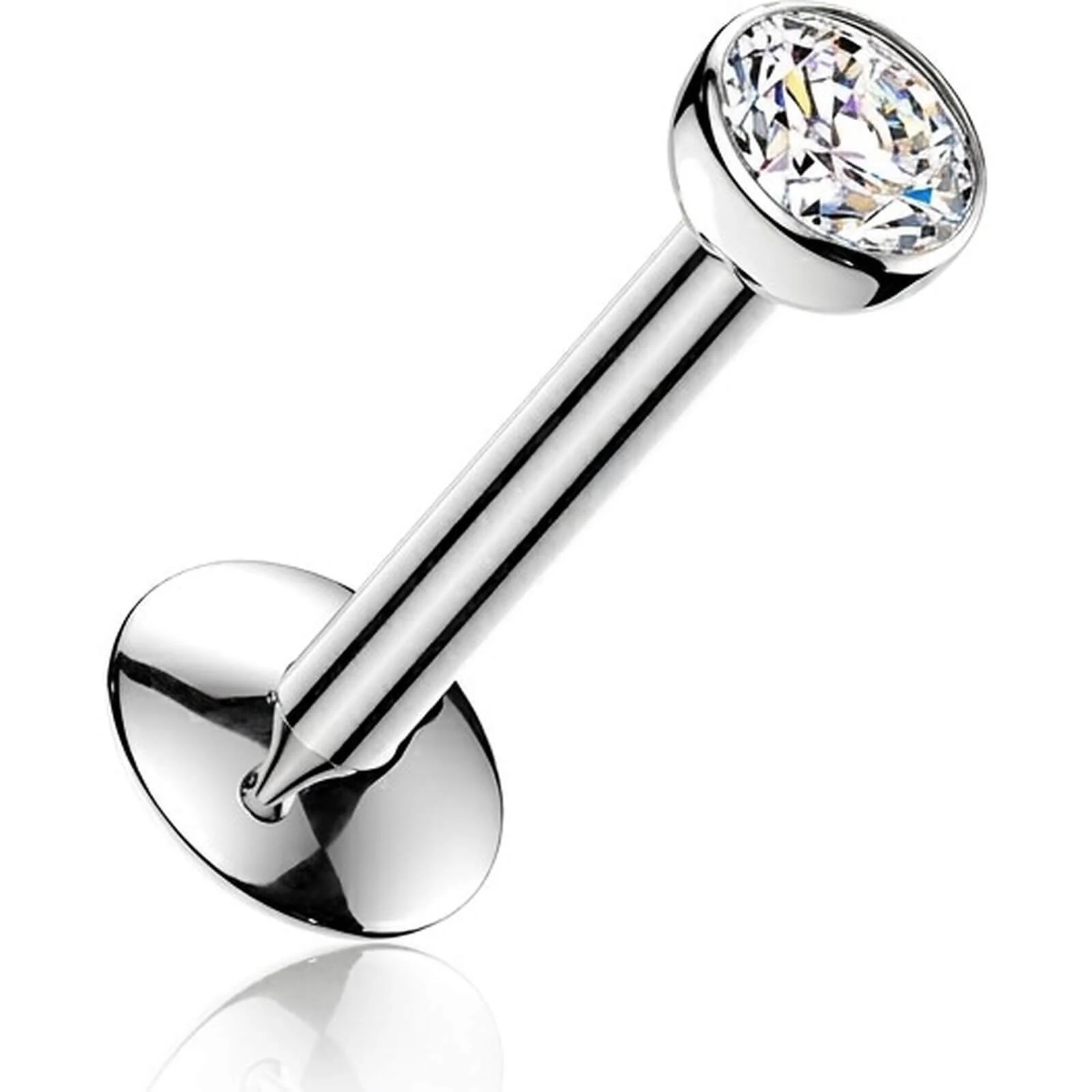 Titan Labret Lünettenfassung Zirkonia Kugel Push-In