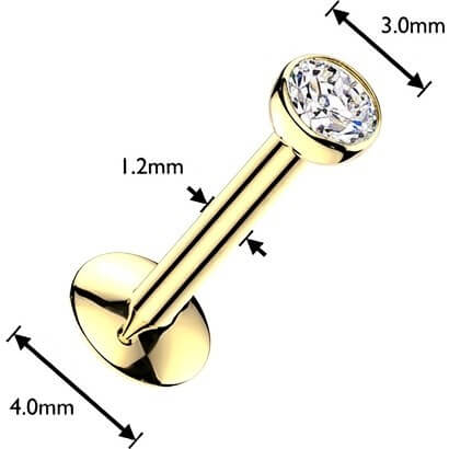 Titan Labret Lünettenfassung Zirkonia Kugel Push-In - Image 4
