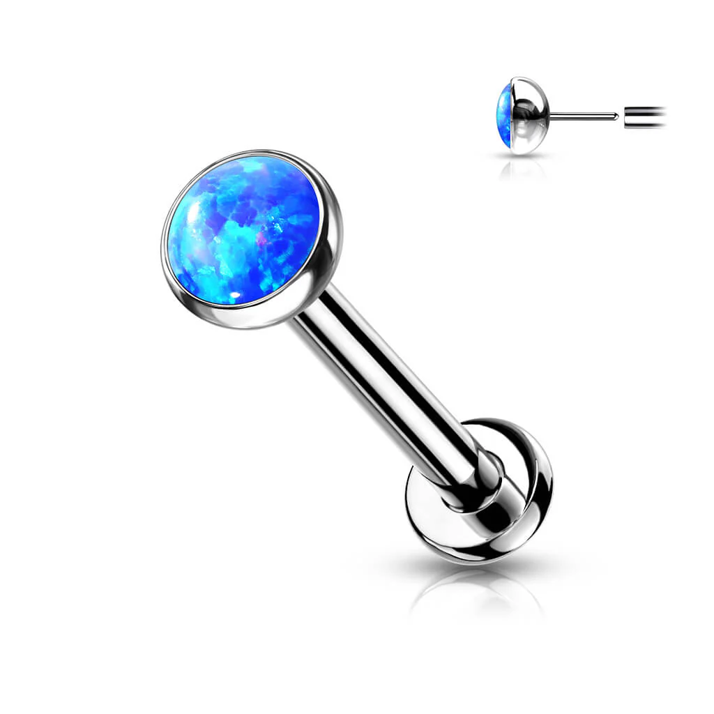 Titan Labret Opal Flach Silber Push-In - Image 2