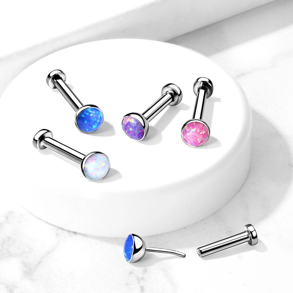 Titan Labret Opal Flach Silber Push-In - Image 7