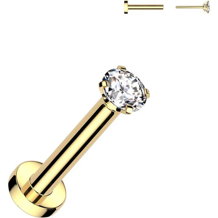 Titan Labret Zirkonia Silber Push-In - Image 5