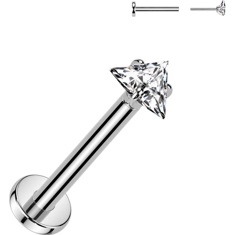 Titan Labret Zirkonia Dreieck Push-In - Image 3