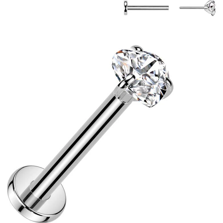 Titan Labret Zirkonia Herz Push-In - Image 3