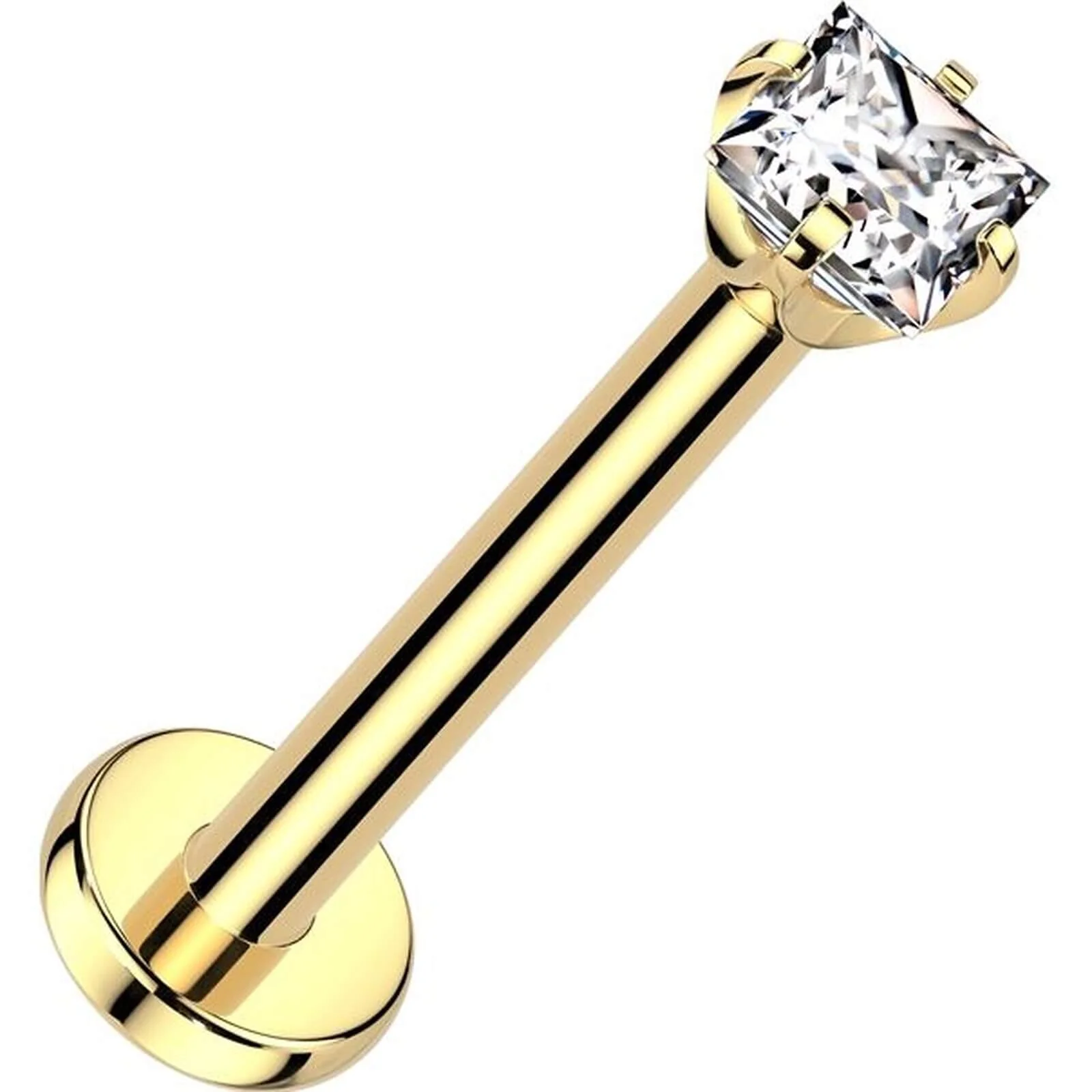 Titan Labret Zirkonia Quadrat Push-In