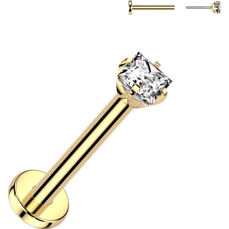 Titan Labret Zirkonia Quadrat Push-In - Image 2