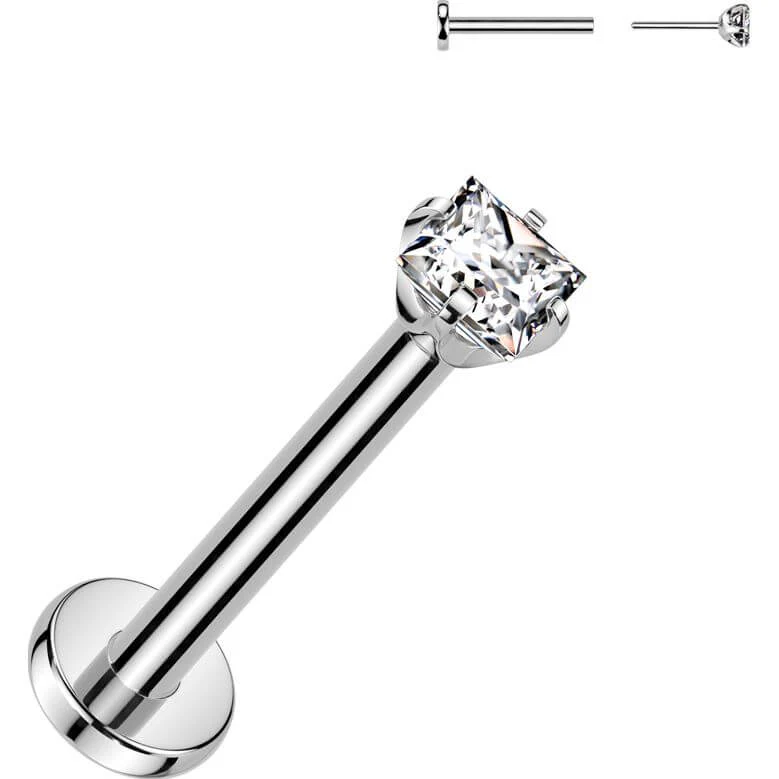 Titan Labret Zirkonia Quadrat Push-In - Image 3