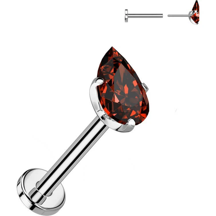 Titan Labret Tropfen Zirkonia Push-In - Image 7