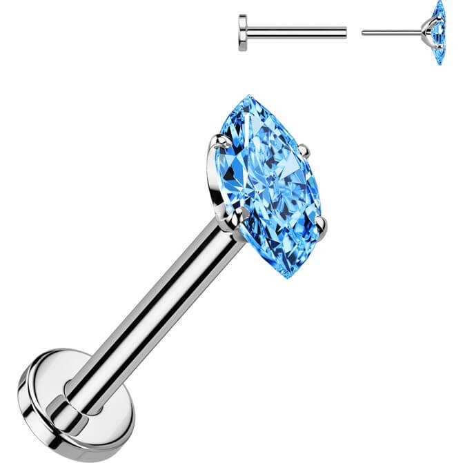 Titan Labret Zirkonia Marquise Schliff Push-In - Image 6