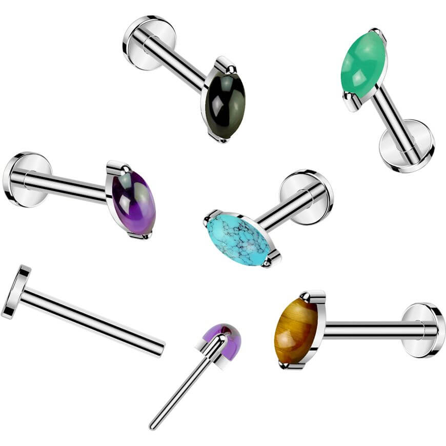 Titan Labret Marquise Schliff Naturstein Push-In - Image 2