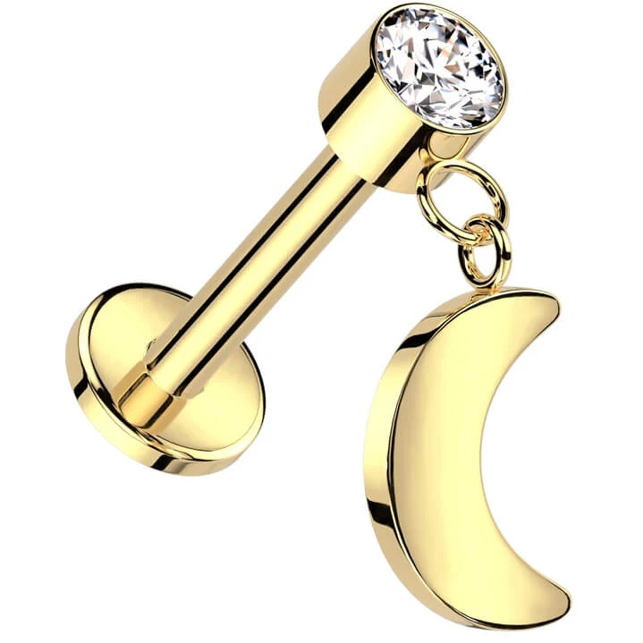 Titan Labret Mond Zargenfassung Zirkonia Push-In - Image 2