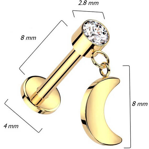 Titan Labret Mond Zargenfassung Zirkonia Push-In - Image 6
