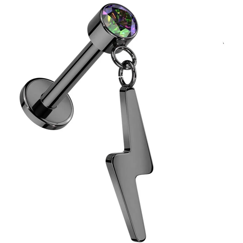 Titan Labret Blitz Anhänger Zirkonia Push-In - Image 4