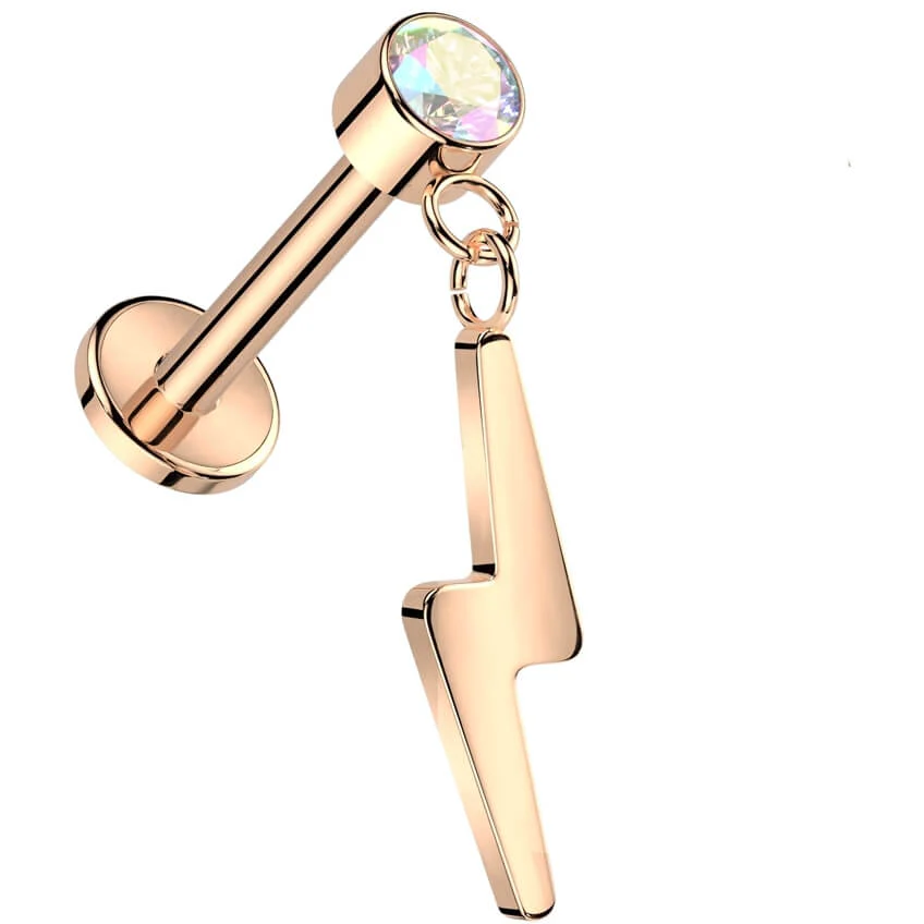 Titan Labret Blitz Anhänger Zirkonia Push-In - Image 5