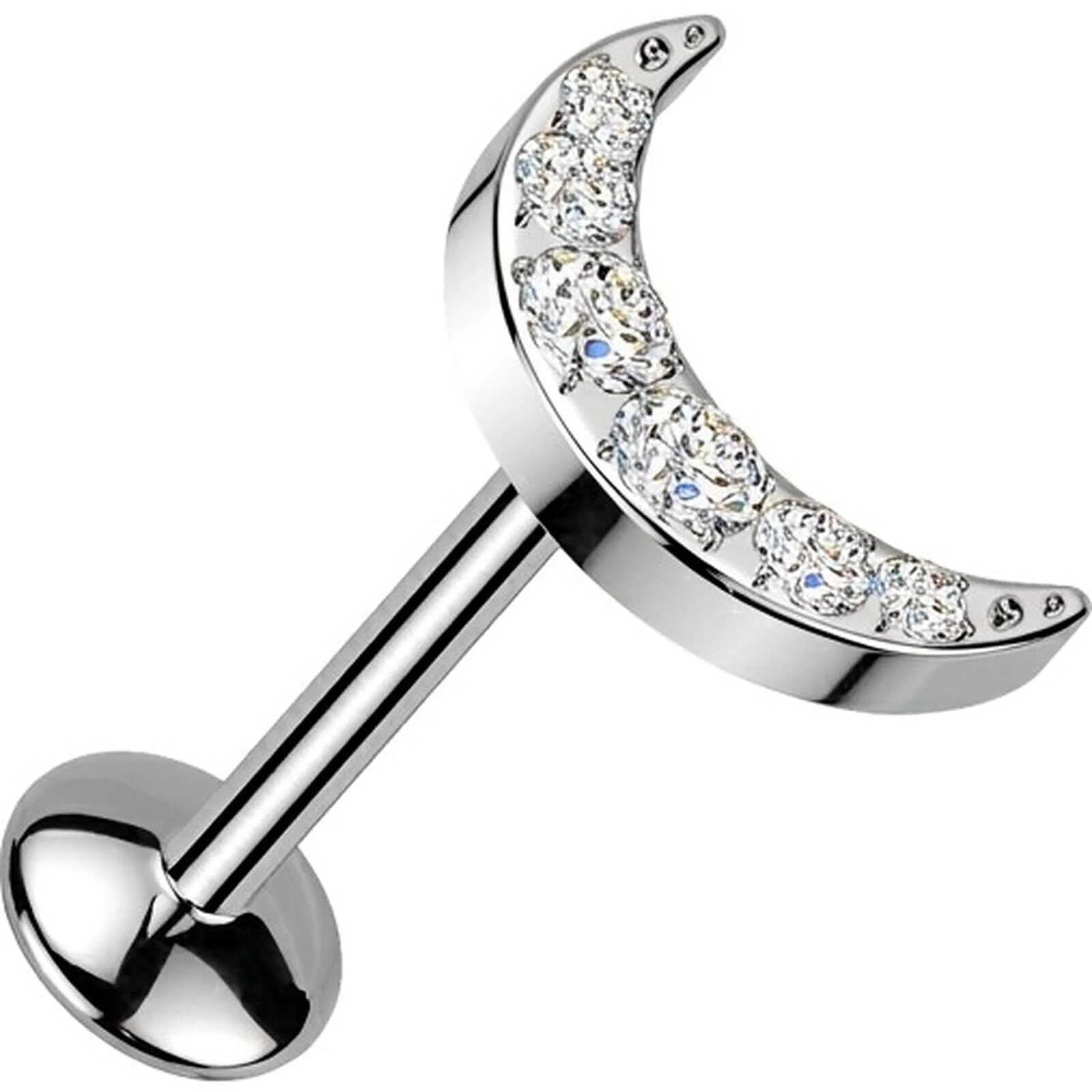 Titan Labret Mond Zirkonia Push-In