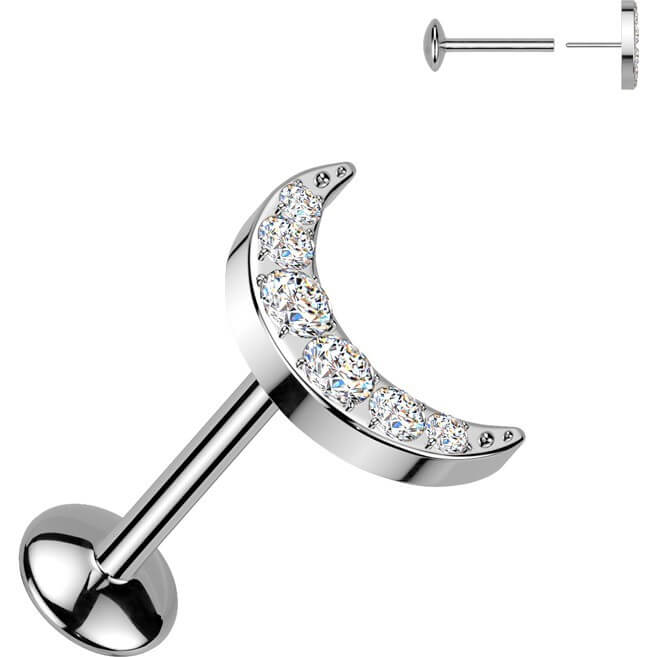 Titan Labret Mond Zirkonia Push-In - Image 2