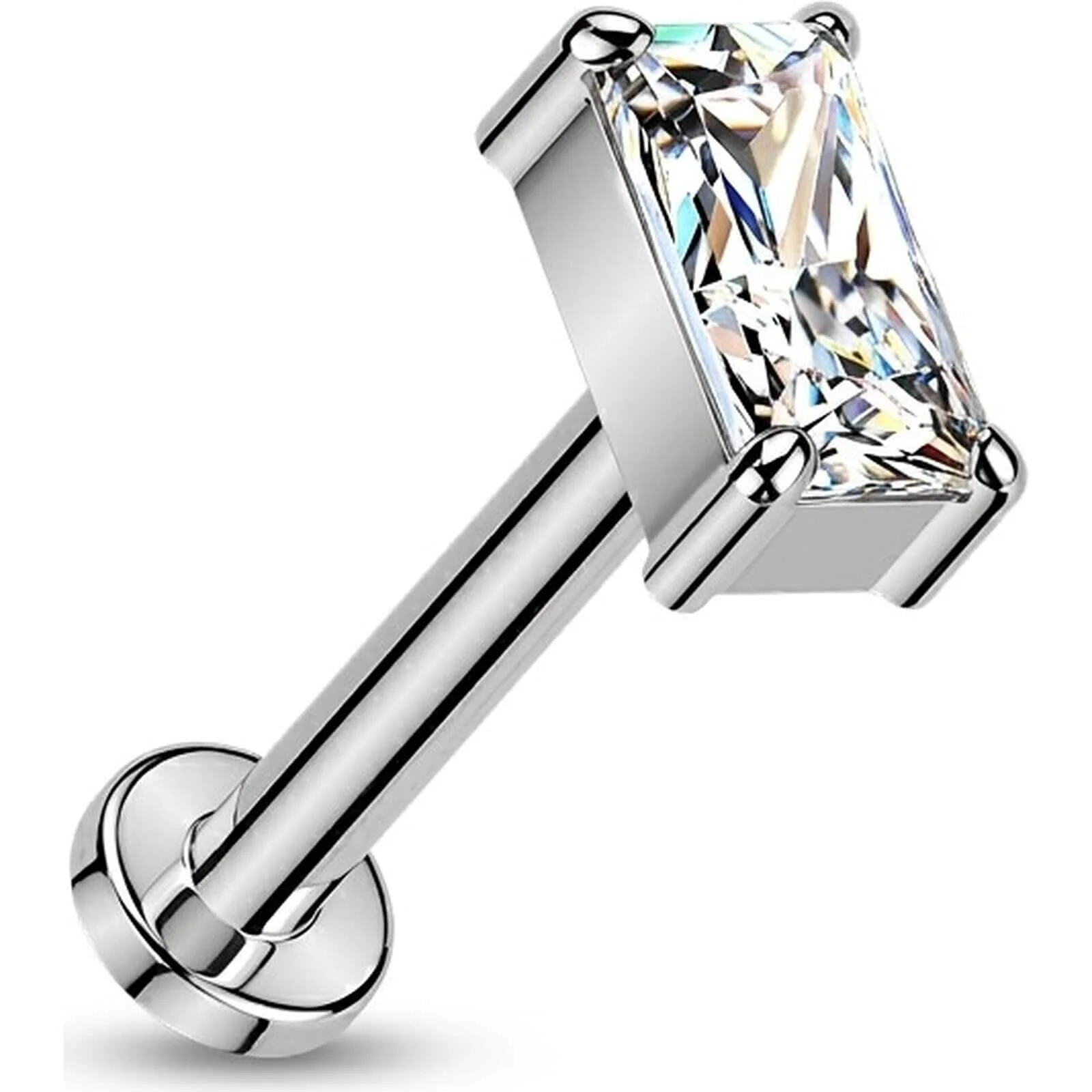 Titan Labret Rechteck Zirkonia Push-In