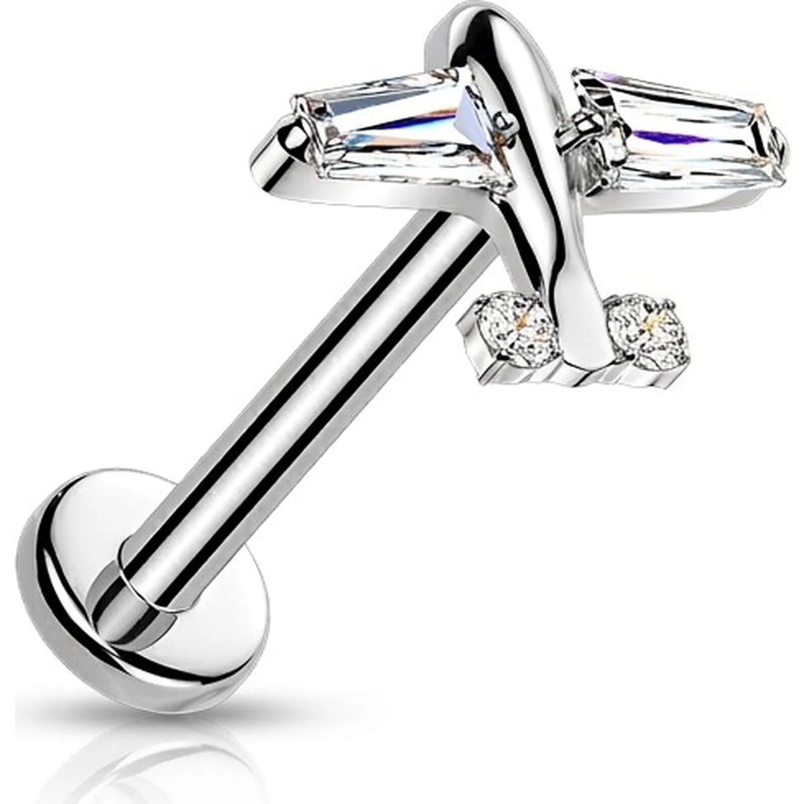 Titan Labret Zirkonia Flugzeug Push-In