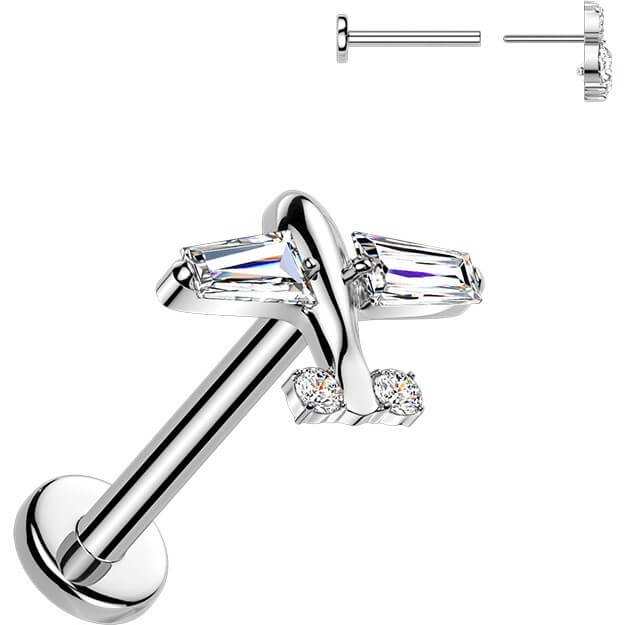 Titan Labret Zirkonia Flugzeug Push-In - Image 2