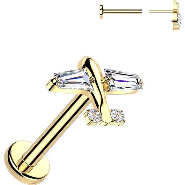 Titan Labret Zirkonia Flugzeug Push-In - Image 3