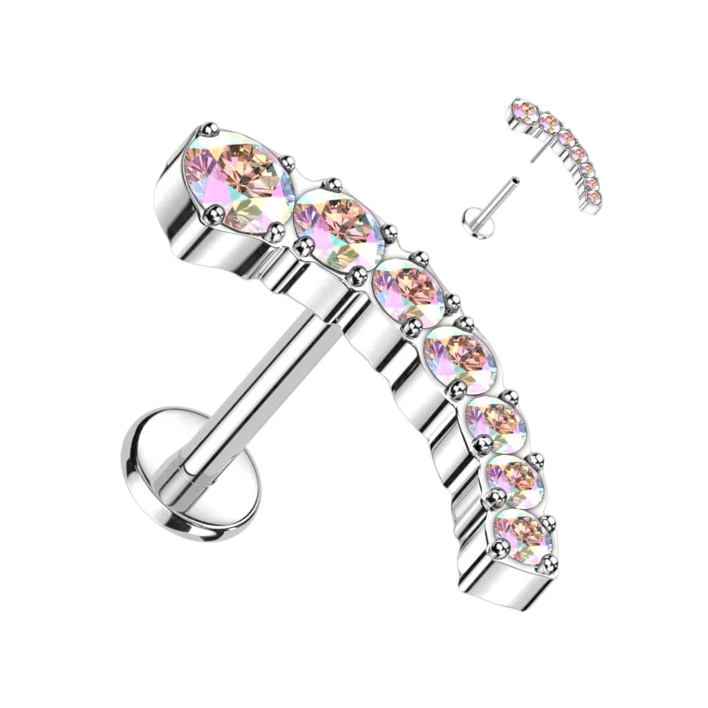 Titan Labret Gebogen Zirkonia Push-In - Image 2