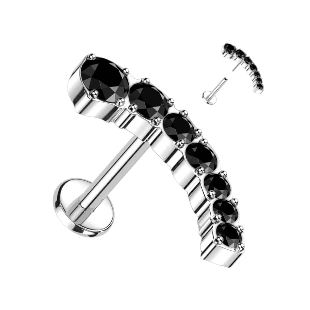 Titan Labret Gebogen Zirkonia Push-In - Image 5