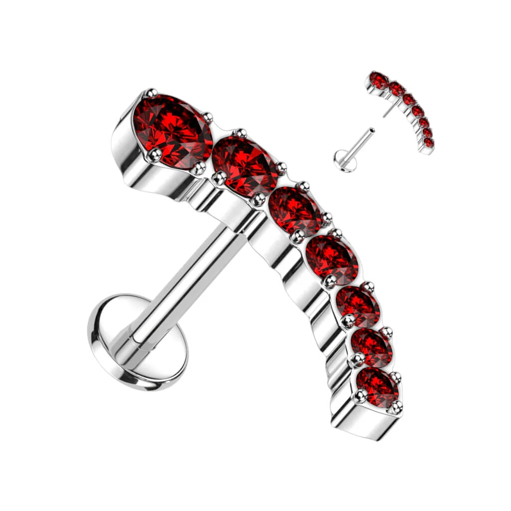 Titan Labret Gebogen Zirkonia Push-In - Image 6