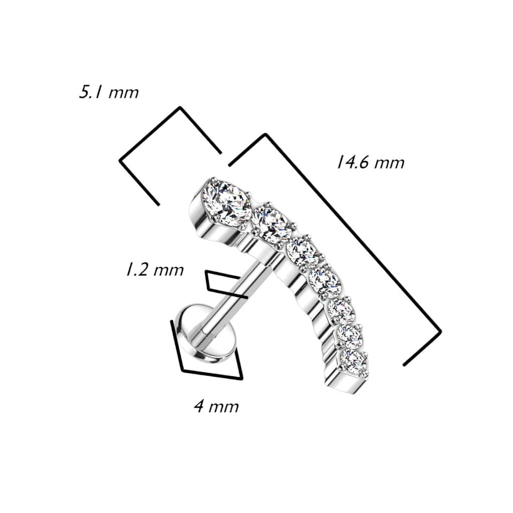 Titan Labret Gebogen Zirkonia Push-In - Image 8